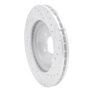 Mercedes-Benz ML320 Brake Rotor (1) - Front Left - R1 Concepts - Drilled & Slotted - Silver - `98-`05